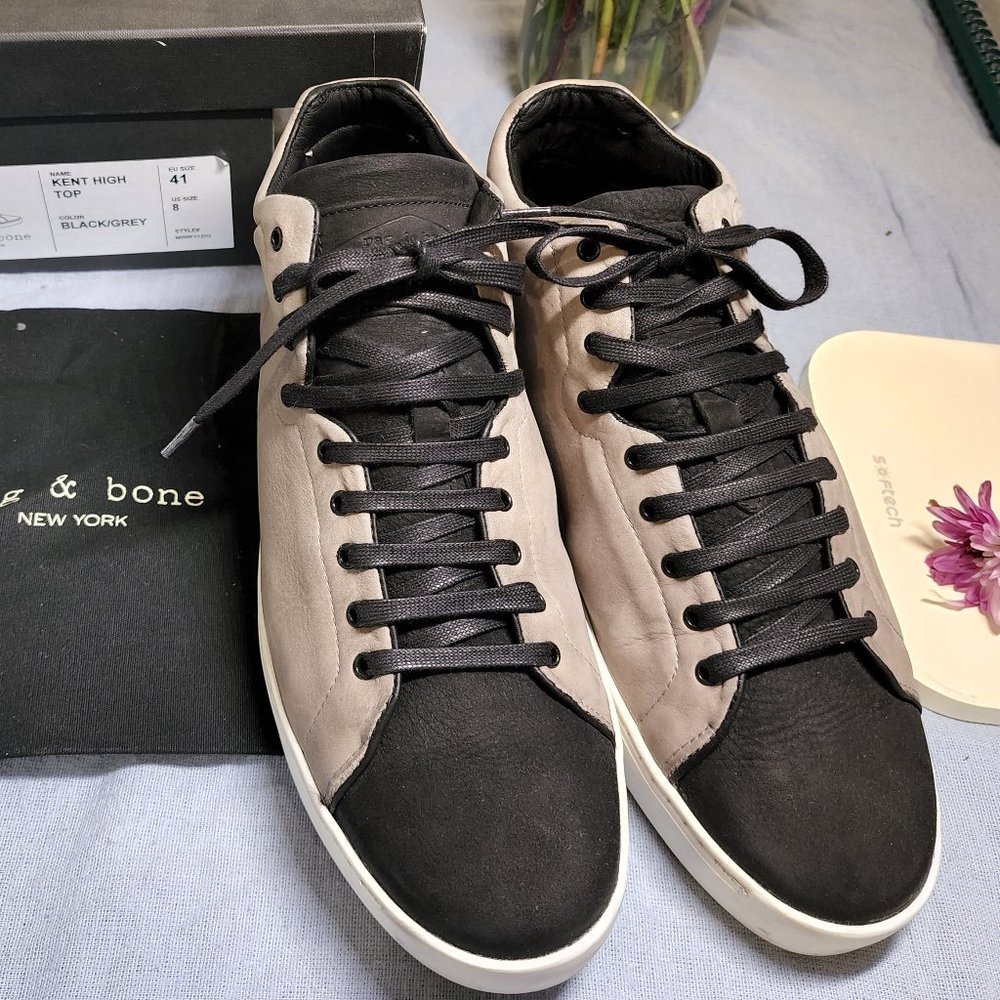 RAG & BONE Kent High-Top Suede Sneakers SIZE 8